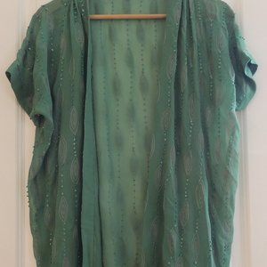 100% Silk Beaded Short Kimono from What Goes Around Comes Around - Small